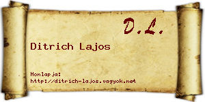 Ditrich Lajos névjegykártya